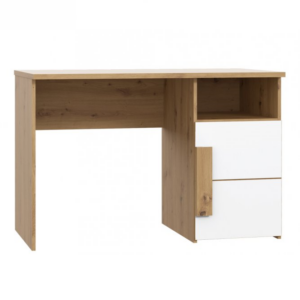 biurko białe z drewnem